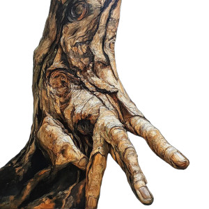 Ancient Tree Hands Vinyl Car Decal Sticker – Waterproof & UV-Resistant 8"