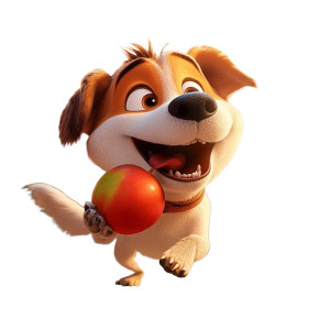 Dog With Apple Vinyl Car Decal Sticker – Waterproof & UV-Resistant 8"