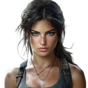 Lara Croft Lookalike Vinyl Car Decal Sticker – Waterproof & UV-Resistant 8"