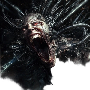 Dark Horror Cyberpunk Creature Vinyl Car Decal Sticker – Waterproof & UV-Resistant 8"