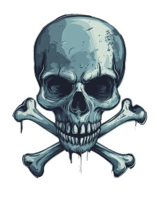 Skull Crossbones Design Vinyl Car Decal Sticker – Waterproof & UV-Resistant 8"