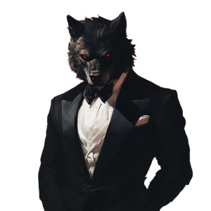 Tuxedo Wolfman Vinyl Car Decal Sticker – Waterproof & UV-Resistant 8"