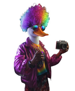 Disco Duck Photographer Vinyl Car Decal Sticker – Waterproof & UV-Resistant 8"