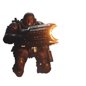 Futuristic Soldier Firing Vinyl Car Decal Sticker – Waterproof & UV-Resistant 8"