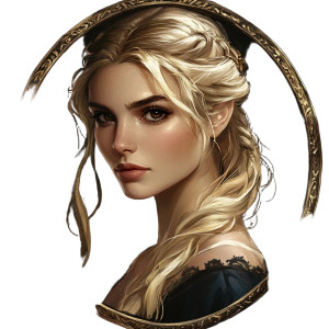 Fantasy Blonde Portrait Vinyl Car Decal Sticker – Waterproof & UV-Resistant 8"