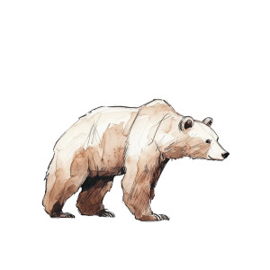 Ainu Wooden Bear Vinyl Car Decal Sticker – Waterproof & UV-Resistant 8"