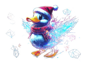 Christmas Duck Jetpack Vinyl Car Decal Sticker – Waterproof & UV-Resistant 8"