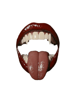 Dracula Mouth Painting Vinyl Car Decal Sticker – Waterproof & UV-Resistant 8"