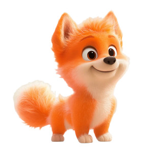 Orange Cartoon Dog Vinyl Car Decal Sticker – Waterproof & UV-Resistant 8"