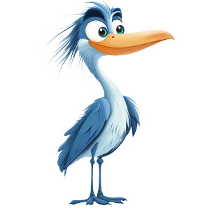 Animated Heron Mascot Vinyl Car Decal Sticker – Waterproof & UV-Resistant 8" Animated Heron Mascot Vinyl Car Decal Sticker – Waterproof & UV-Resistant 8"