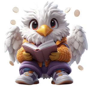 Cartoon Eagle Scholar Vinyl Car Decal Sticker – Waterproof & UV-Resistant 8"