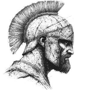 Dotty Warrior Sketch Vinyl Car Decal Sticker – Waterproof & UV-Resistant 8"