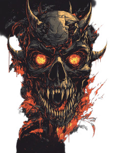 Demonic Skull V4 Vinyl Car Decal Sticker – Waterproof & UV-Resistant 8"