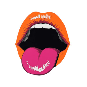 Pop-Art Mouth Vinyl Car Decal Sticker – Waterproof & UV-Resistant 8"