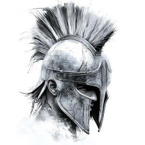 Spartan Helmet Illustration V2 Vinyl Car Decal Sticker – Waterproof & UV-Resistant 8"