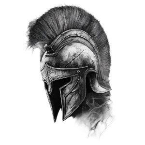 Greek Helmet Tattoo V2 Vinyl Car Decal Sticker – Waterproof & UV-Resistant 8"