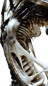 Elegant Xenomorph Anatomy Vinyl Car Decal Sticker – Waterproof & UV-Resistant 8"