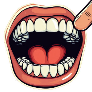 Cartoon Open Mouth V2 Vinyl Car Decal Sticker – Waterproof & UV-Resistant 8"