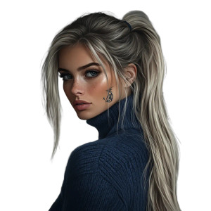 Blonde Ponytail Portrait Vinyl Car Decal Sticker – Waterproof & UV-Resistant 8"