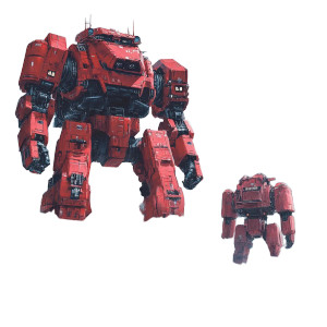 Red Giant Mechs Vinyl Car Decal Sticker – Waterproof & UV-Resistant 8"