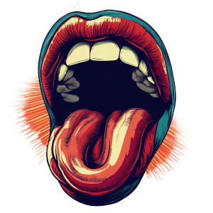 Twisted Tongue Cartoon Vinyl Car Decal Sticker – Waterproof & UV-Resistant 8"