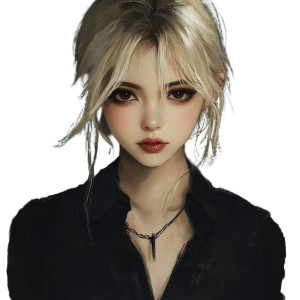 Goth Asian Girl Vinyl Car Decal Sticker – Waterproof & UV-Resistant 8"