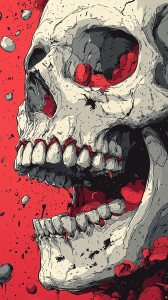 Silly Skull Smile Vinyl Car Decal Sticker – Waterproof & UV-Resistant 8"