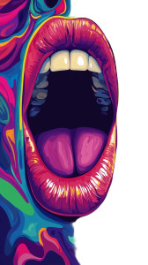 Colorful Vector Lips Vinyl Car Decal Sticker – Waterproof & UV-Resistant 8"