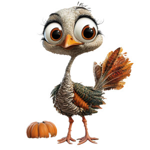 Cute Turkey Illustration Vinyl Car Decal Sticker – Waterproof & UV-Resistant 8"