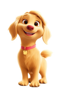 Golden Retriever Character V4 Vinyl Car Decal Sticker – Waterproof & UV-Resistant 8"