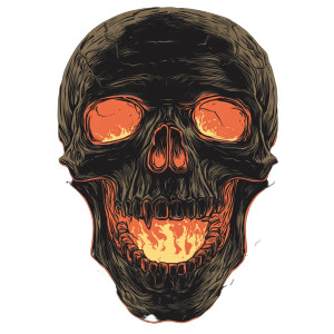 Skull Horror Logo Vinyl Car Decal Sticker – Waterproof & UV-Resistant 8"