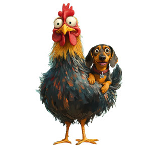 Goofy Chicken Ride Vinyl Car Decal Sticker – Waterproof & UV-Resistant 8" Goofy Chicken Ride Vinyl Car Decal Sticker – Waterproof & UV-Resistant 8"