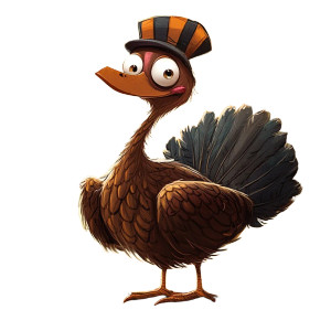 Cartoon Turkey Graphic Vinyl Car Decal Sticker – Waterproof & UV-Resistant 8"