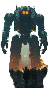 Giant Mech Battle V3 Vinyl Car Decal Sticker – Waterproof & UV-Resistant 8"