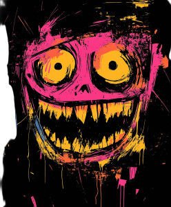 Ghost Face Drawing Vinyl Car Decal Sticker – Waterproof & UV-Resistant 8"