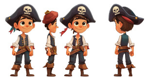 Pirate Boy Sheet Vinyl Car Decal Sticker – Waterproof & UV-Resistant 8"