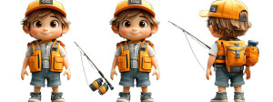 Fisherman Director Character Vinyl Car Decal Sticker – Waterproof & UV-Resistant 8"