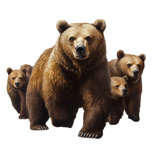 Realistic Brown Bears Vinyl Car Decal Sticker – Waterproof & UV-Resistant 8"