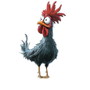 Funny Rooster Caricature Vinyl Car Decal Sticker – Waterproof & UV-Resistant 8"