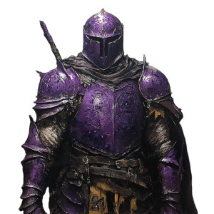 Purple Armored Knight V2 Vinyl Car Decal Sticker – Waterproof & UV-Resistant 8"