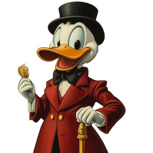 Wealthy Duck Character Vinyl Car Decal Sticker – Waterproof & UV-Resistant 8"