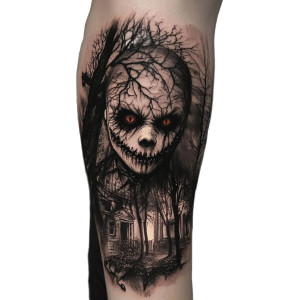 Horror Tattoo Vinyl Car Decal Sticker – Waterproof & UV-Resistant 8" Horror Tattoo Vinyl Car Decal Sticker – Waterproof & UV-Resistant 8"