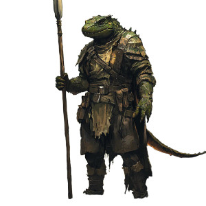 Lizardman Hunter Vinyl Car Decal Sticker – Waterproof & UV-Resistant 8"