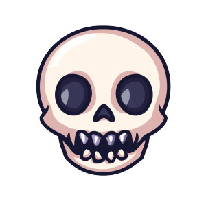 Cute Skeleton Icon Vinyl Car Decal Sticker – Waterproof & UV-Resistant 8"