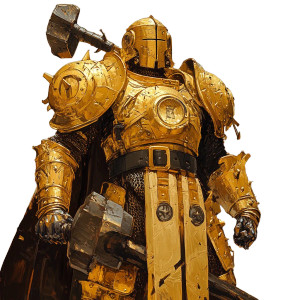 Golden Priest Warrior Vinyl Car Decal Sticker – Waterproof & UV-Resistant 8"