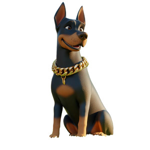 Doberman Disney Style Vinyl Car Decal Sticker – Waterproof & UV-Resistant 8"