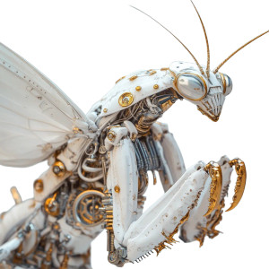 Steampunk Mechanical Mantis Vinyl Car Decal Sticker – Waterproof & UV-Resistant 8"