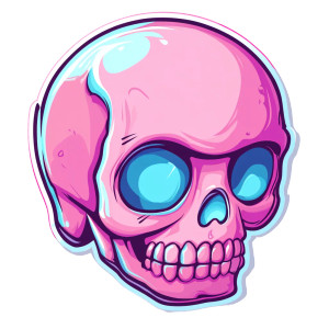 Stickered Cartoon Skull Vinyl Car Decal Sticker – Waterproof & UV-Resistant 8"