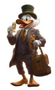 Wealthy Donald Duck Vinyl Car Decal Sticker – Waterproof & UV-Resistant 8"