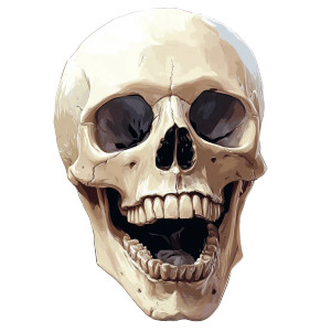 Laughing 2D Skull Vinyl Car Decal Sticker – Waterproof & UV-Resistant 8"